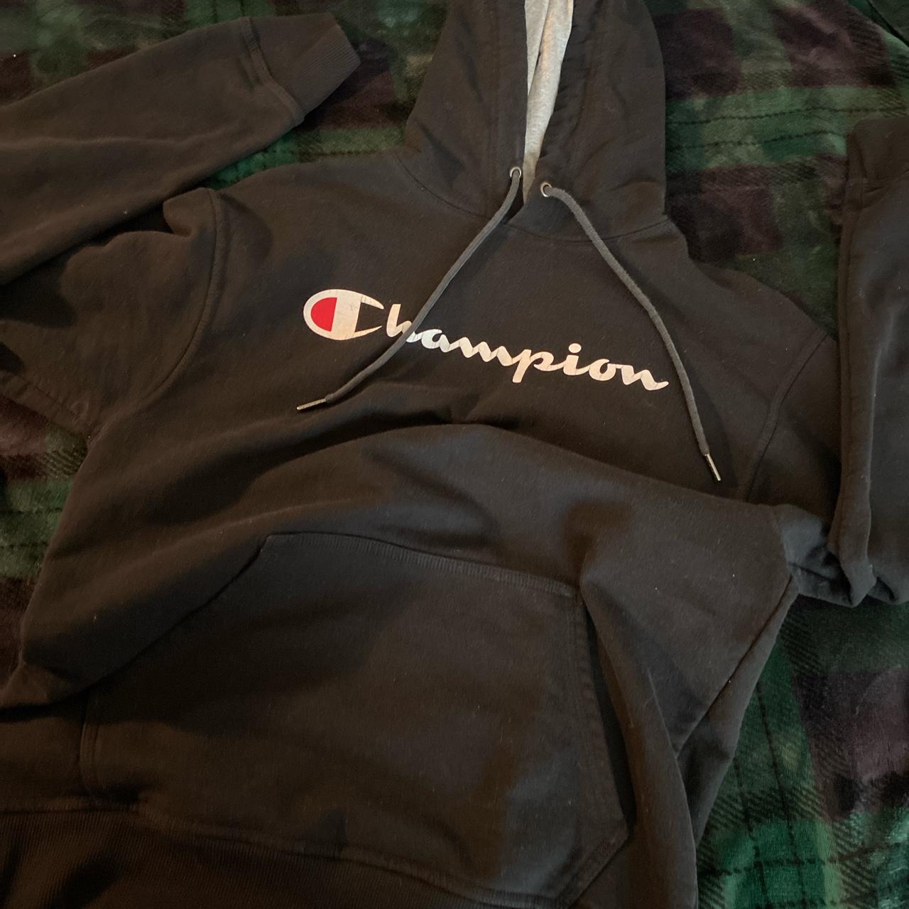 🍒 - original black champion hoodie - in great... - Depop