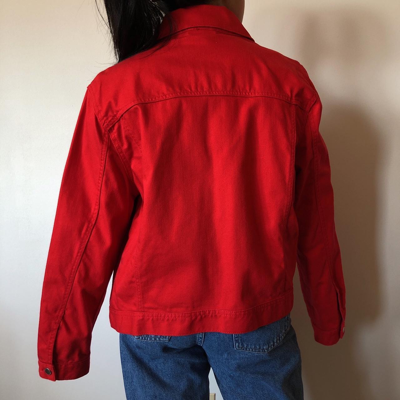 Red denim hot sale jacket h&m