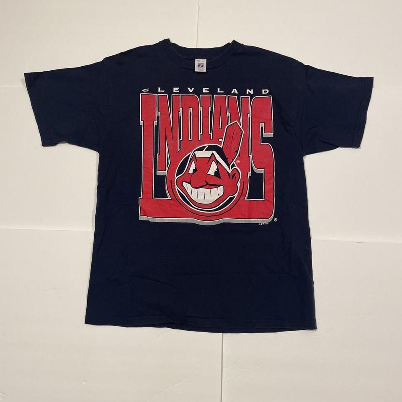 Vintage 1995 Cleveland Indians Wahoo Chief Logo 7 - Depop