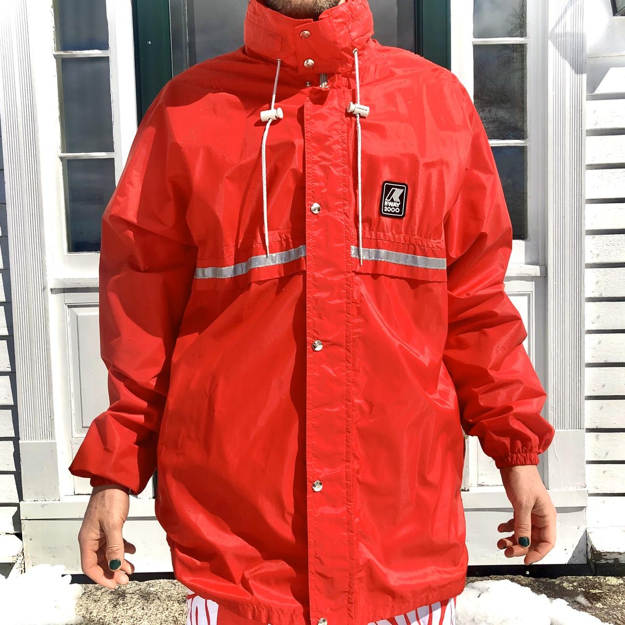 K-Way Men's Red and White Jacket (2)