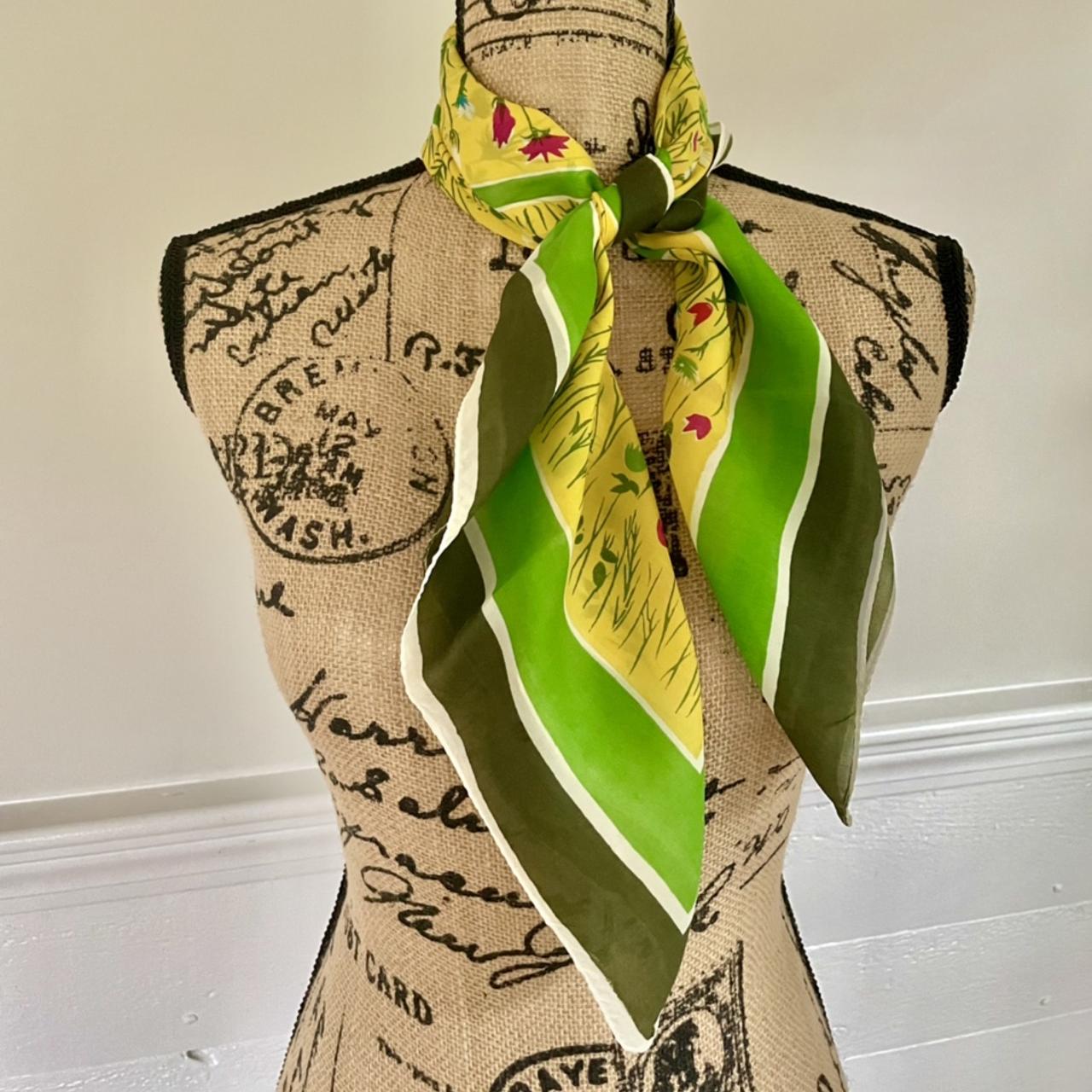 Women’s Green and Yellow Scarf-wraps | Depop