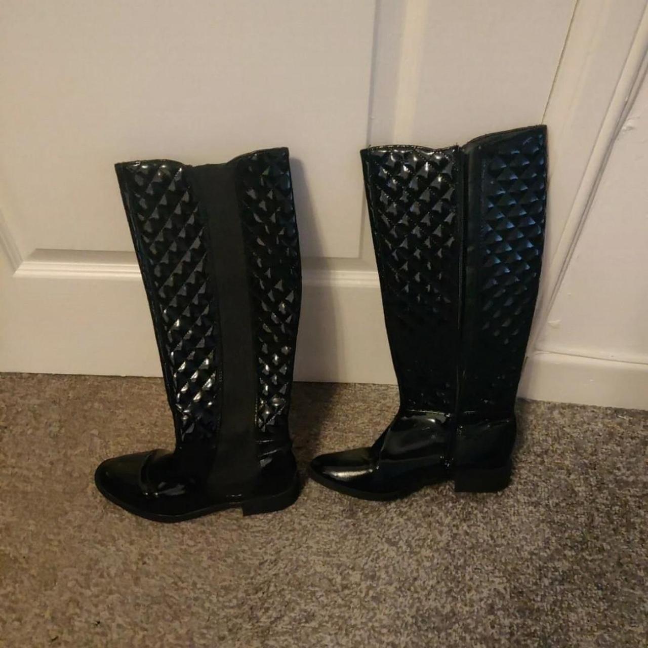 quilted knee high boots