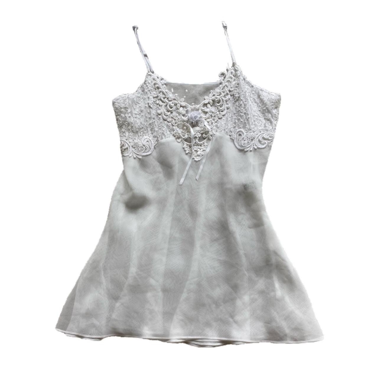 Vintage y2k white lace slip dress#N##N#- 30” length #N#-... - Depop