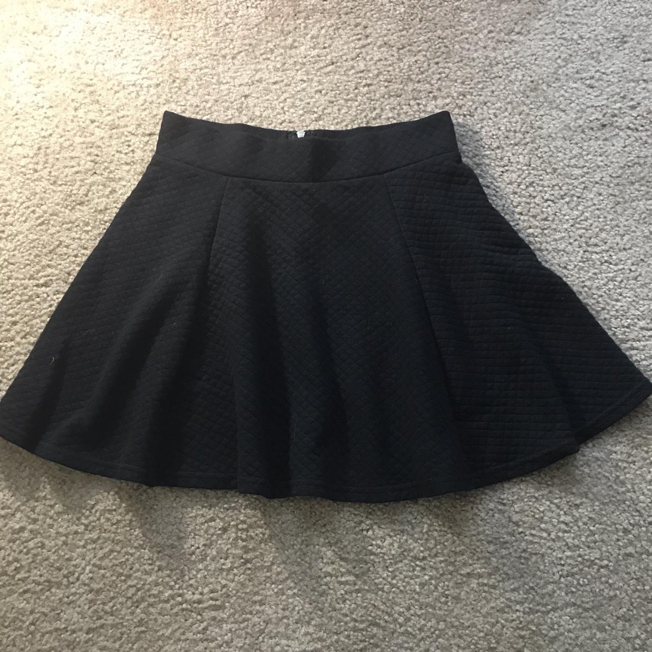 Black Quilted Skirt - Depop