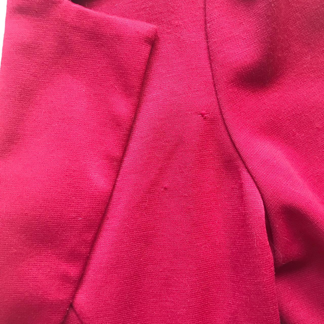 Red Blazer 3/4 ruched sleeves Small snag at the... - Depop