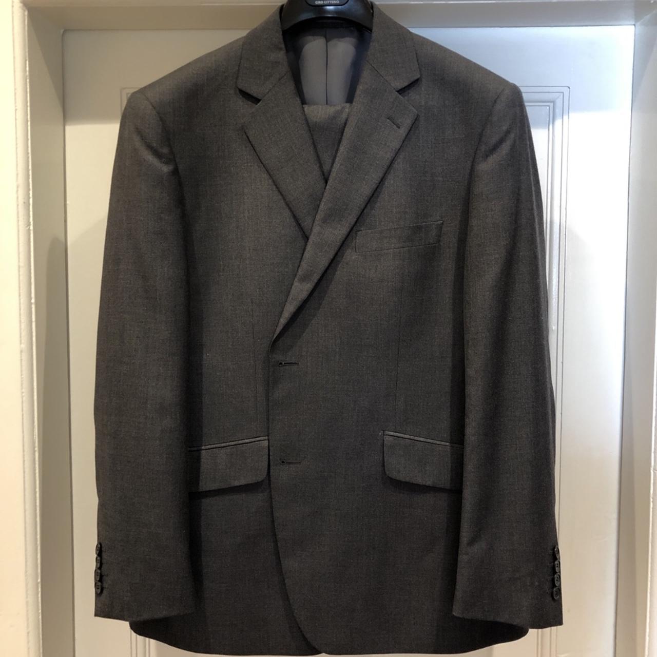 Dark grey suit from Moss Bros NEVER WORN BEFORE.... - Depop