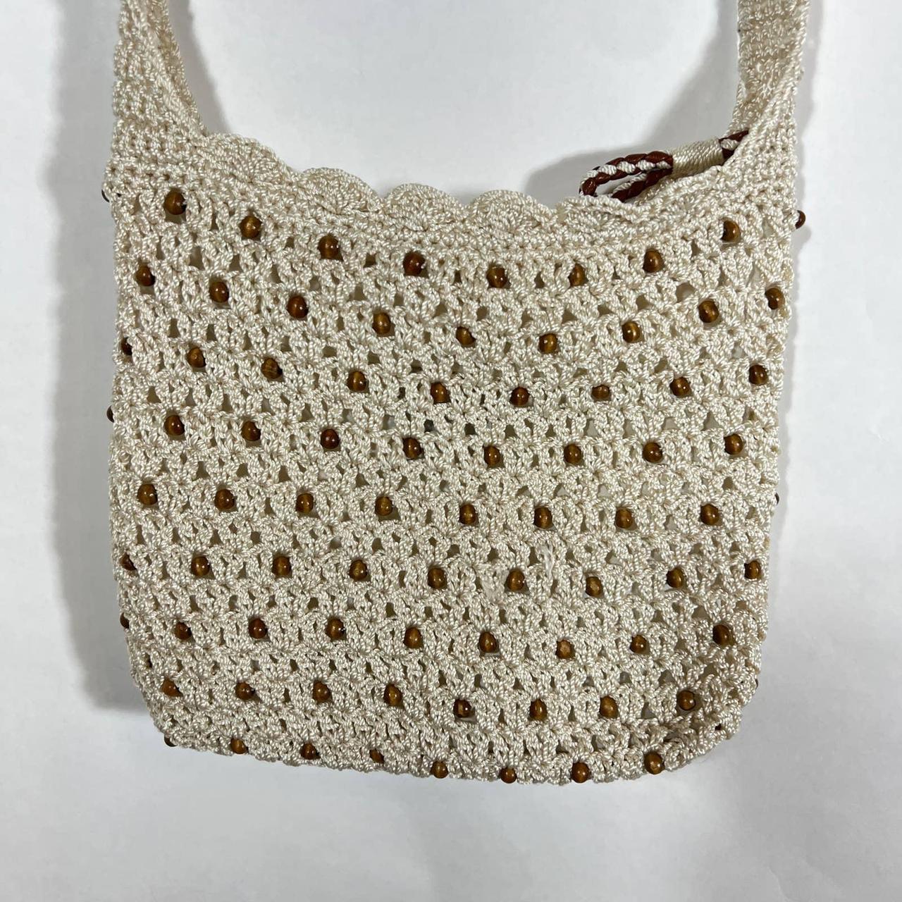 Vintage Sak Purse, Crocheted Scalloped Crossbody... - Depop