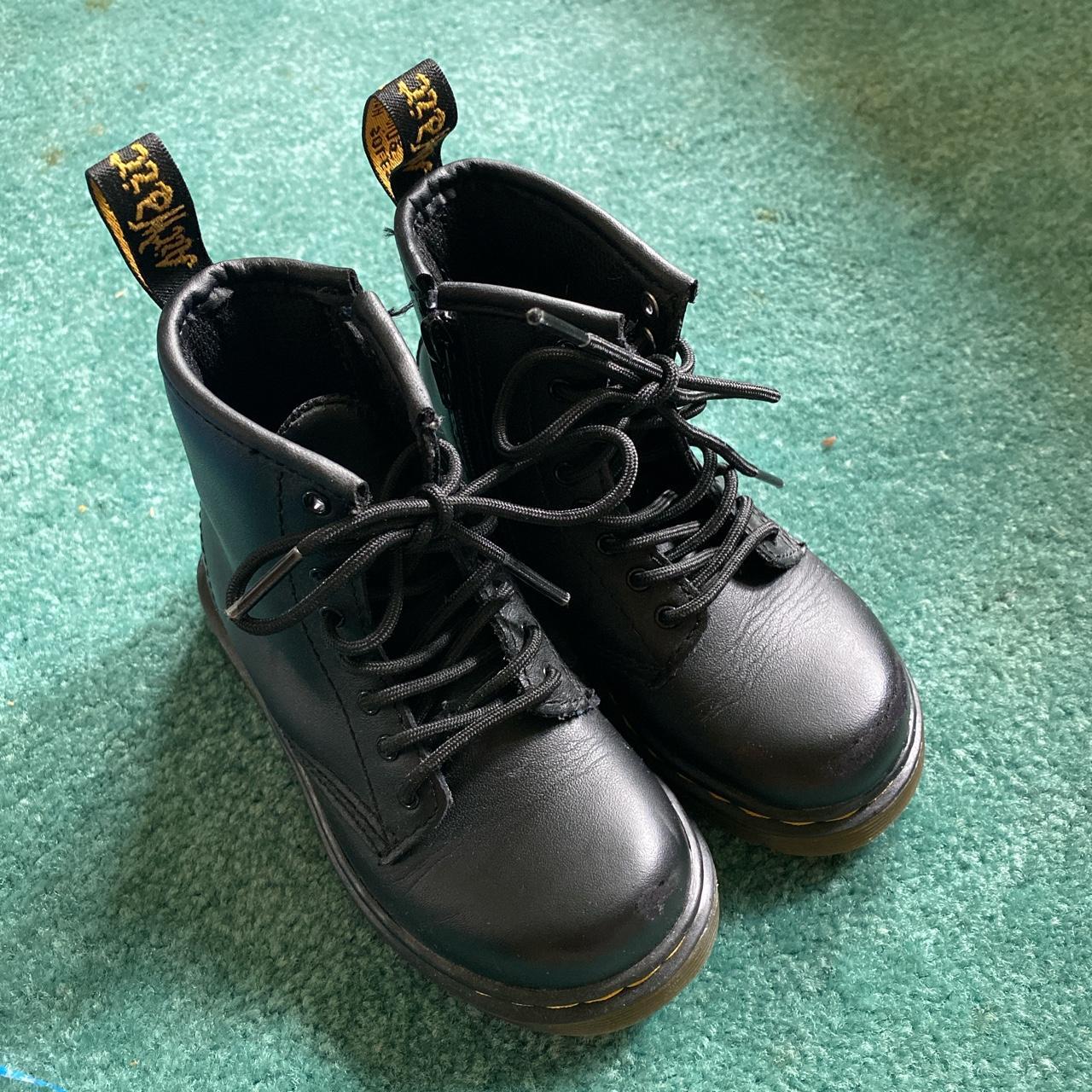 Toddler Doc Marten Boots Black Leather Size... Depop