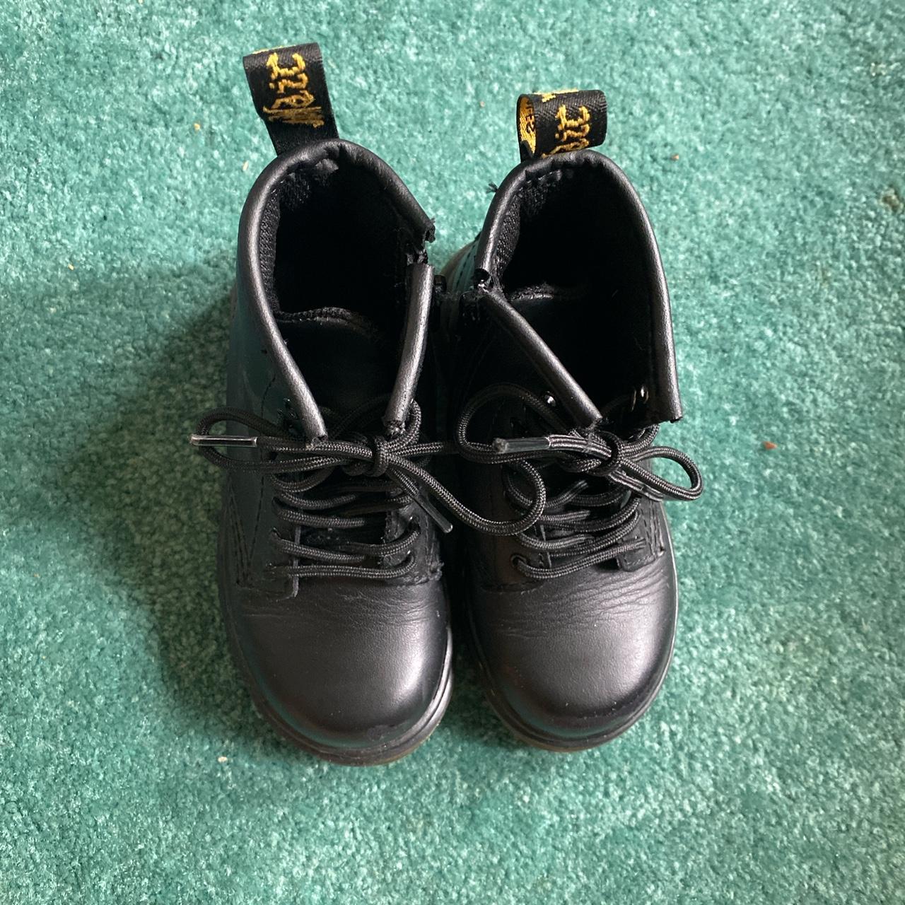 Toddler Doc Marten Boots - Black Leather Size... - Depop