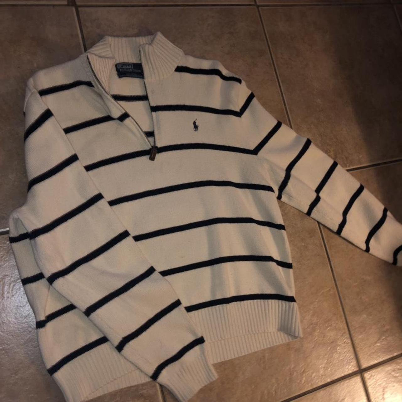 Ralph Lauren Men's Cream and Navy | Depop