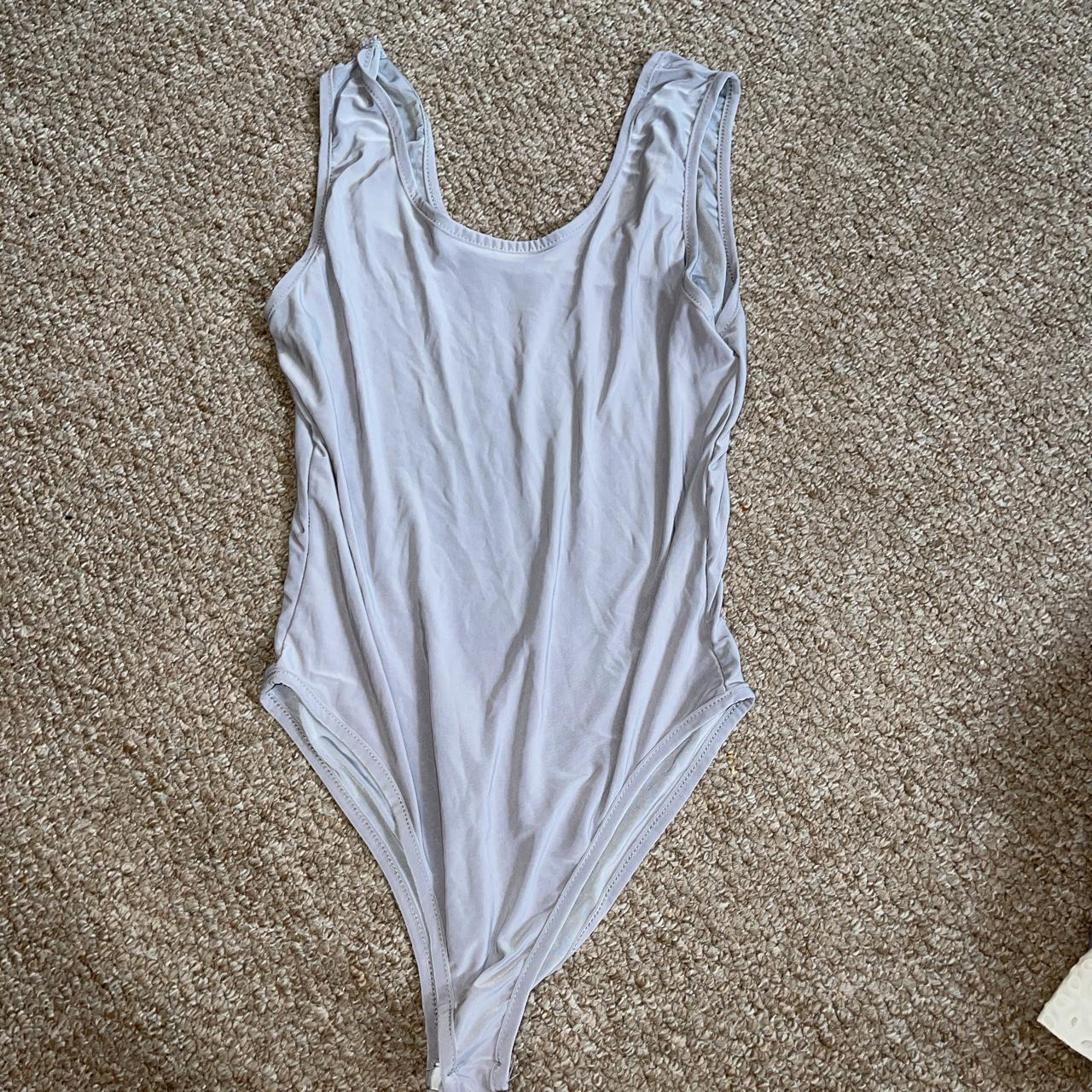 Isawitfirst slinky thin lilac bodysuit size 12 worn... - Depop