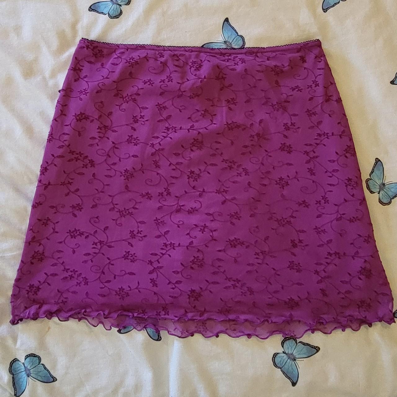 Uo Flocked Rose 90s Mesh Mini Skirt Matching Cami Depop 