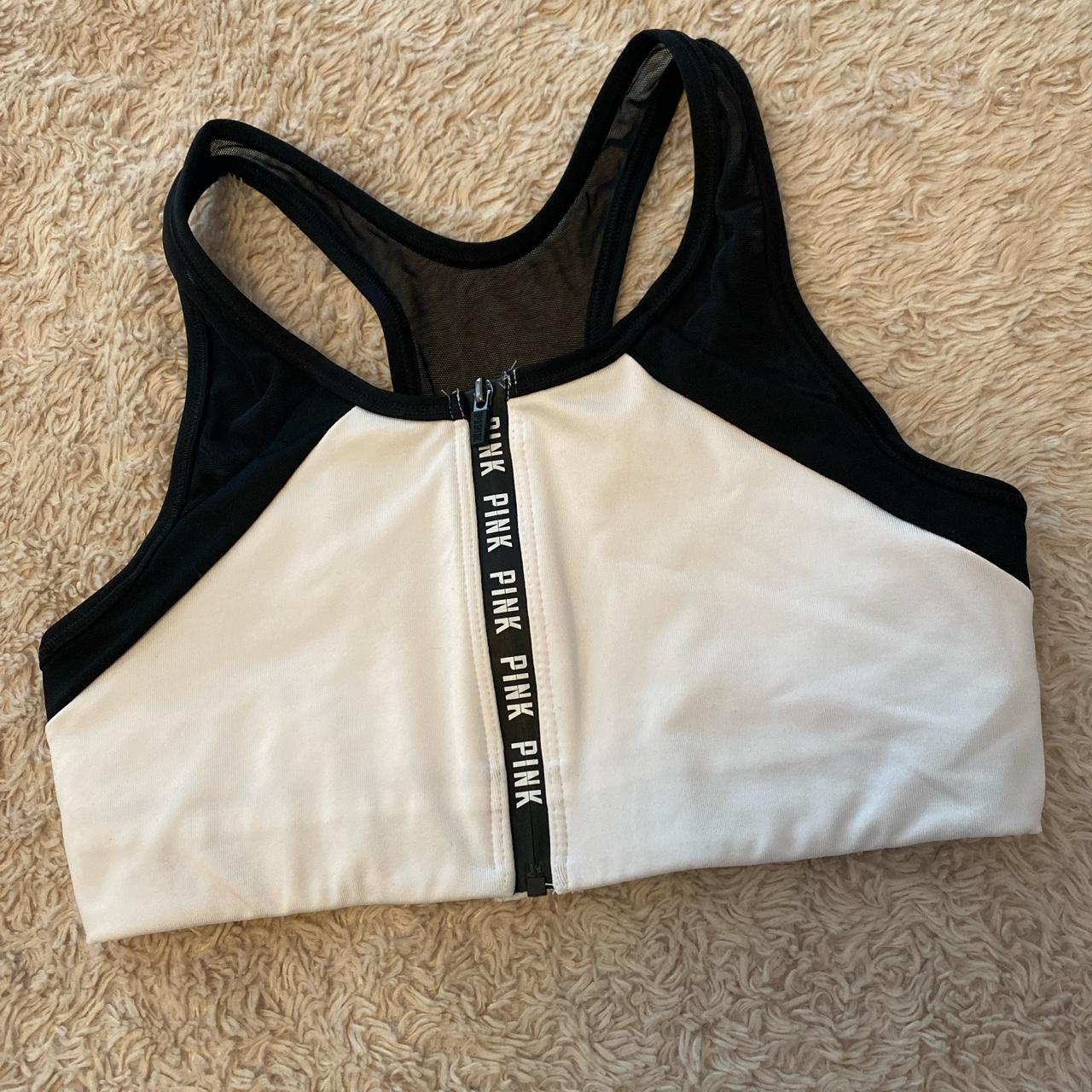 Victorias Secret sports bras Size XL white/black - Depop