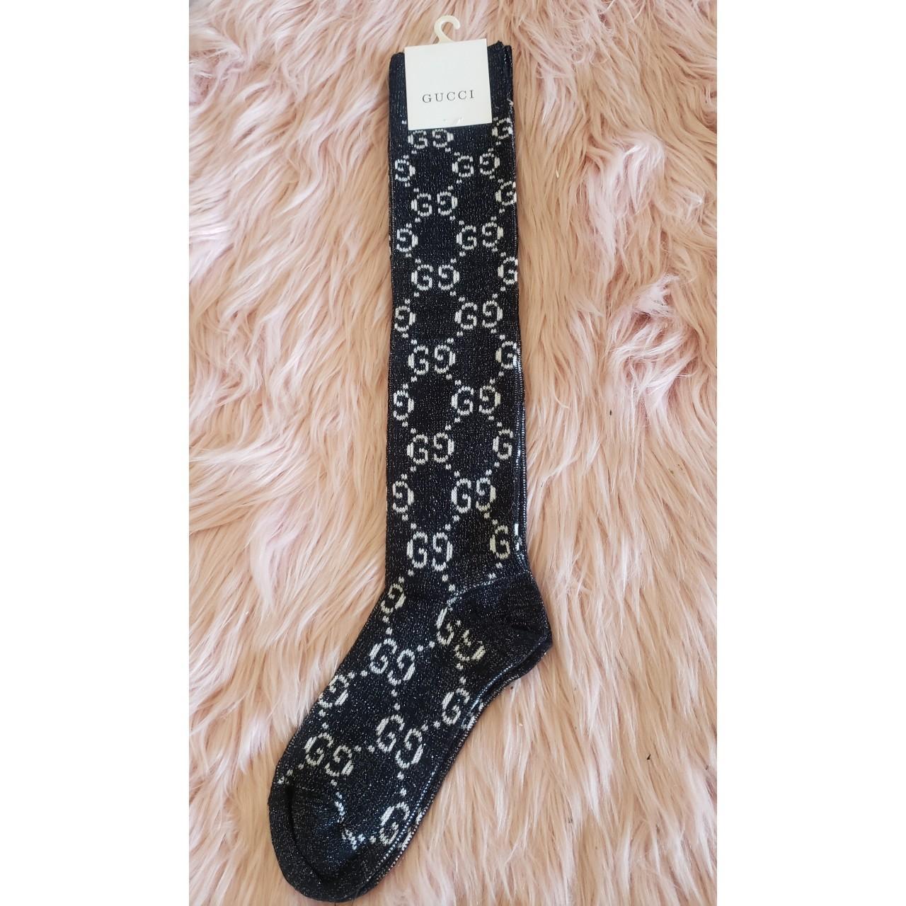 GG/Gucci Lamé Socks (Black) Size M *Brand... Depop