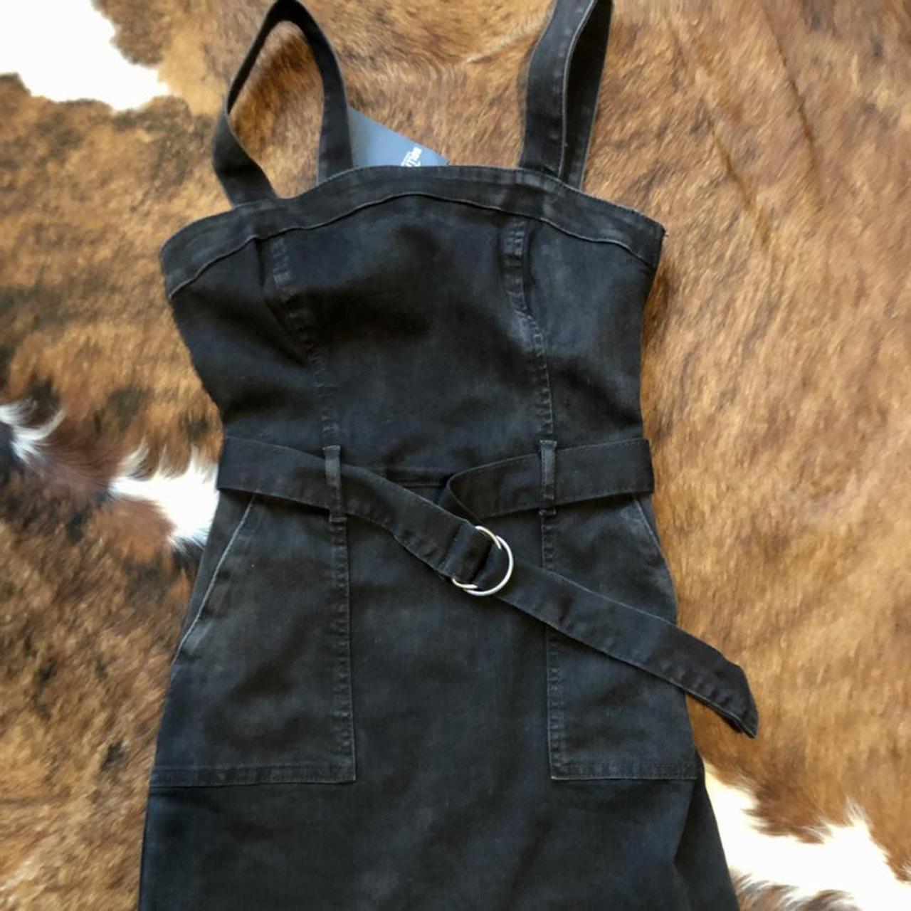 hollister black denim dress