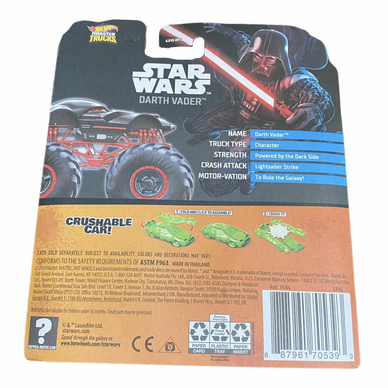 Hot wheels darth vader best sale monster truck