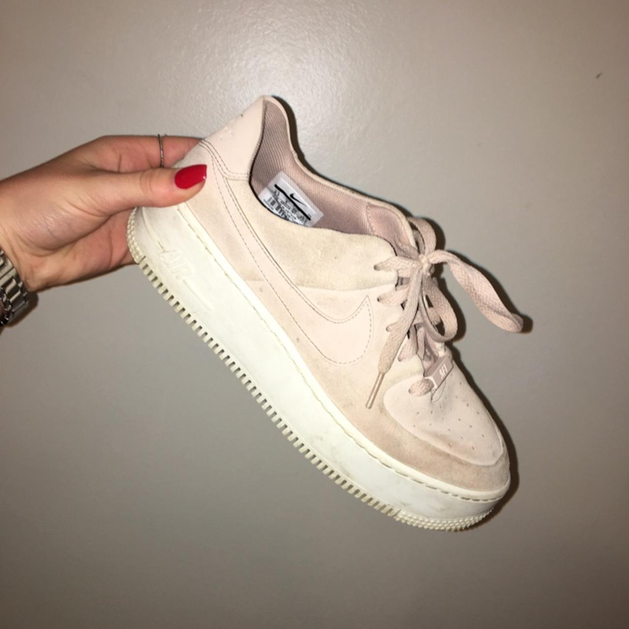 Pink suede Air Force sage low uk size Depop