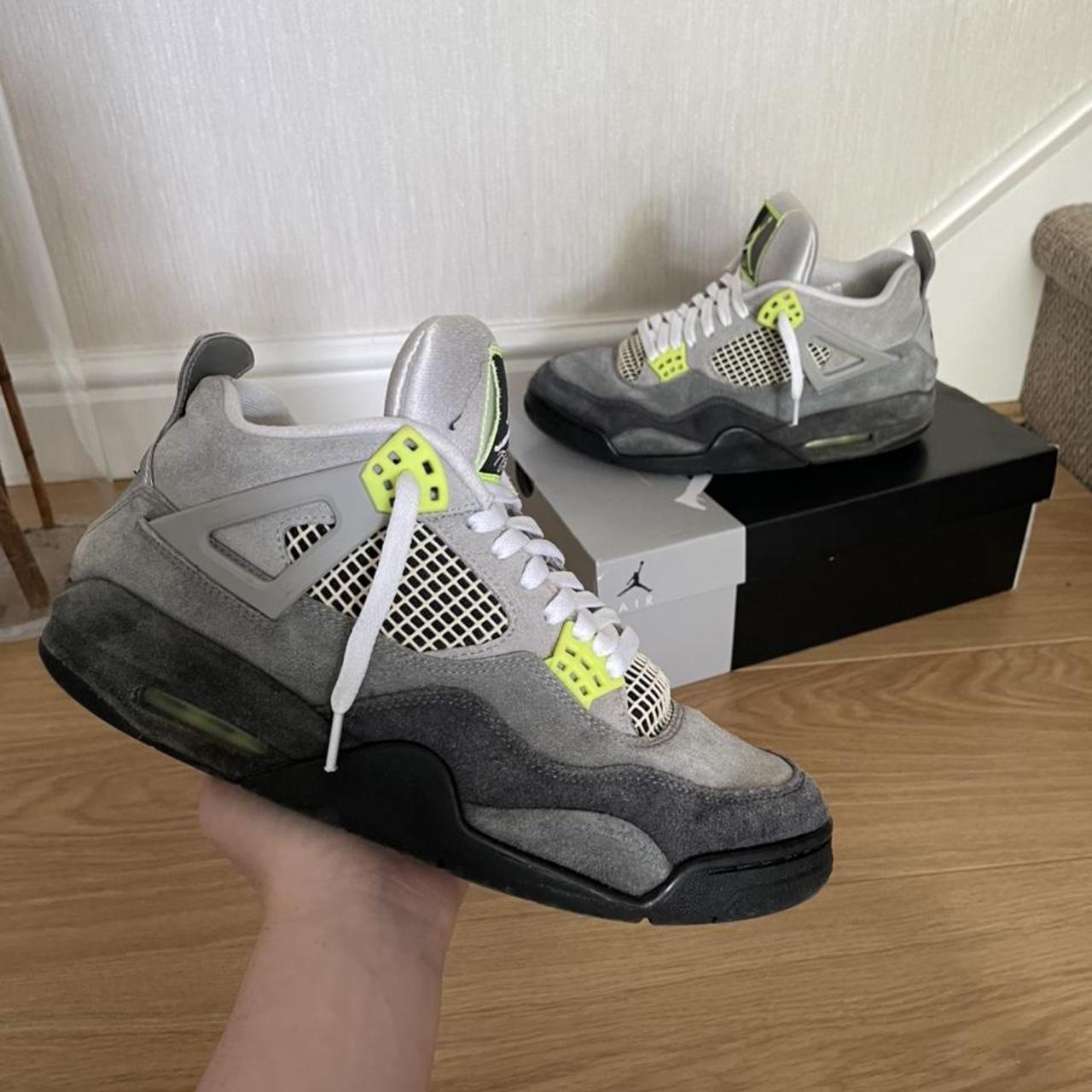 Jordan 4 Neon Green Condition🗽 : Good Condition,... - Depop