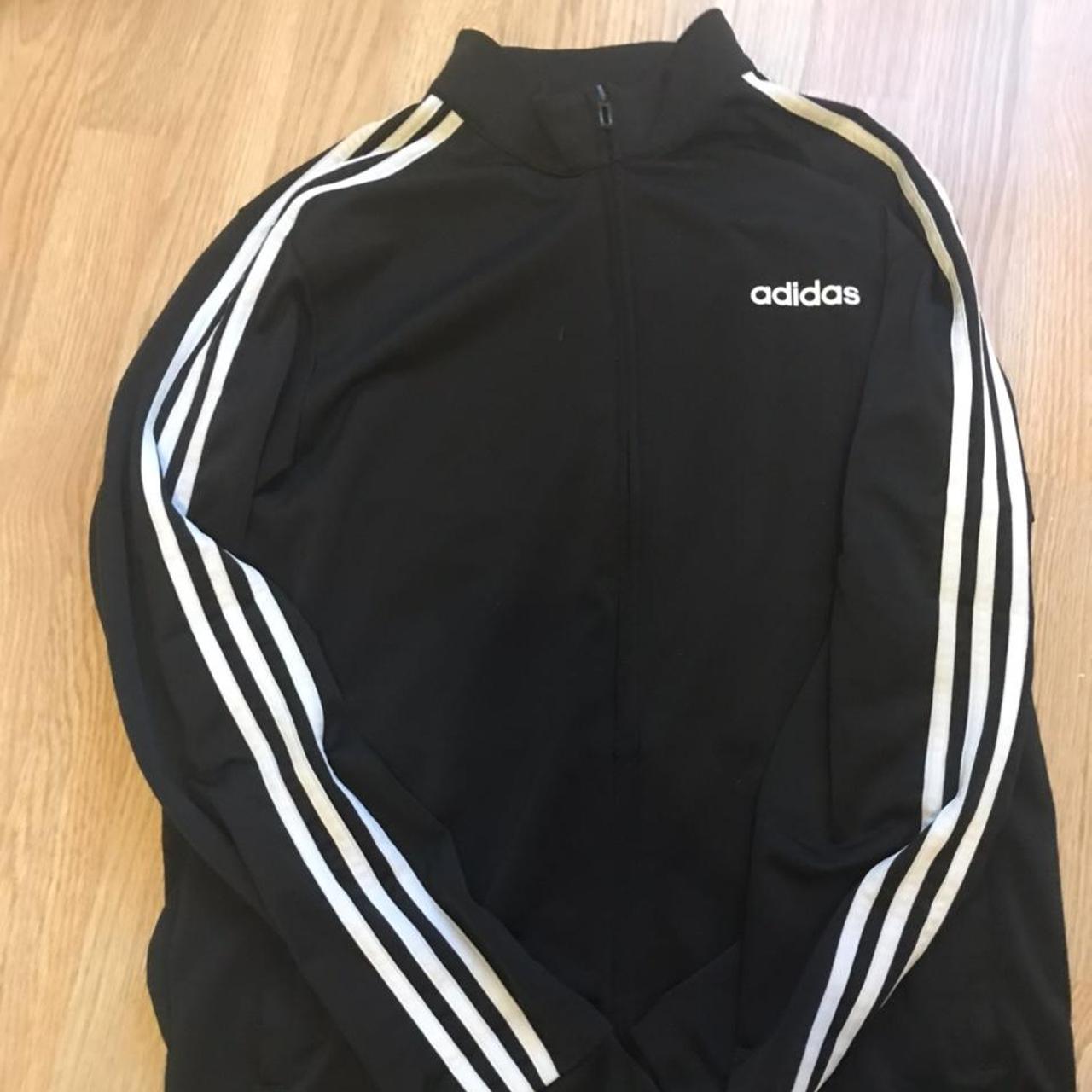 adidas zip up worn once very good condition size... - Depop