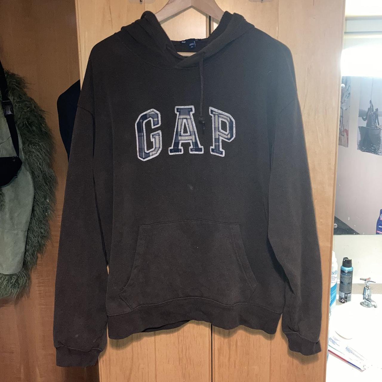 Brown GAP Hoodie - Vintage and rare Brown GAP hoodie... - Depop