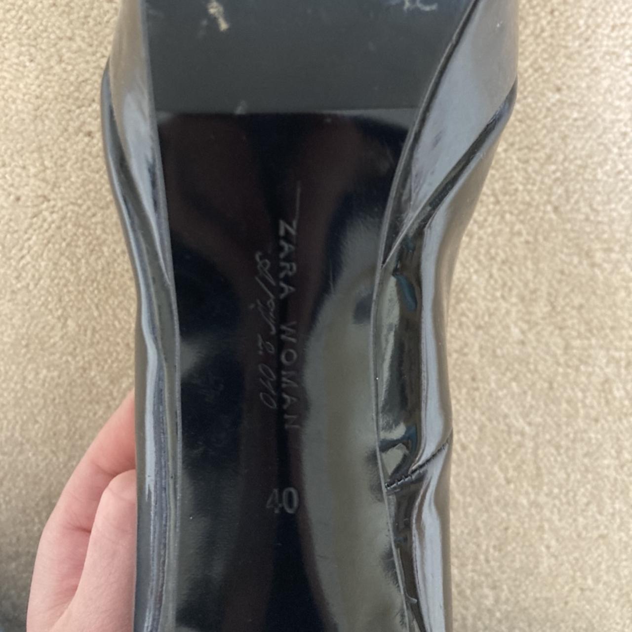 ZARA stiletto heels. Lovely black shimmering heels... - Depop