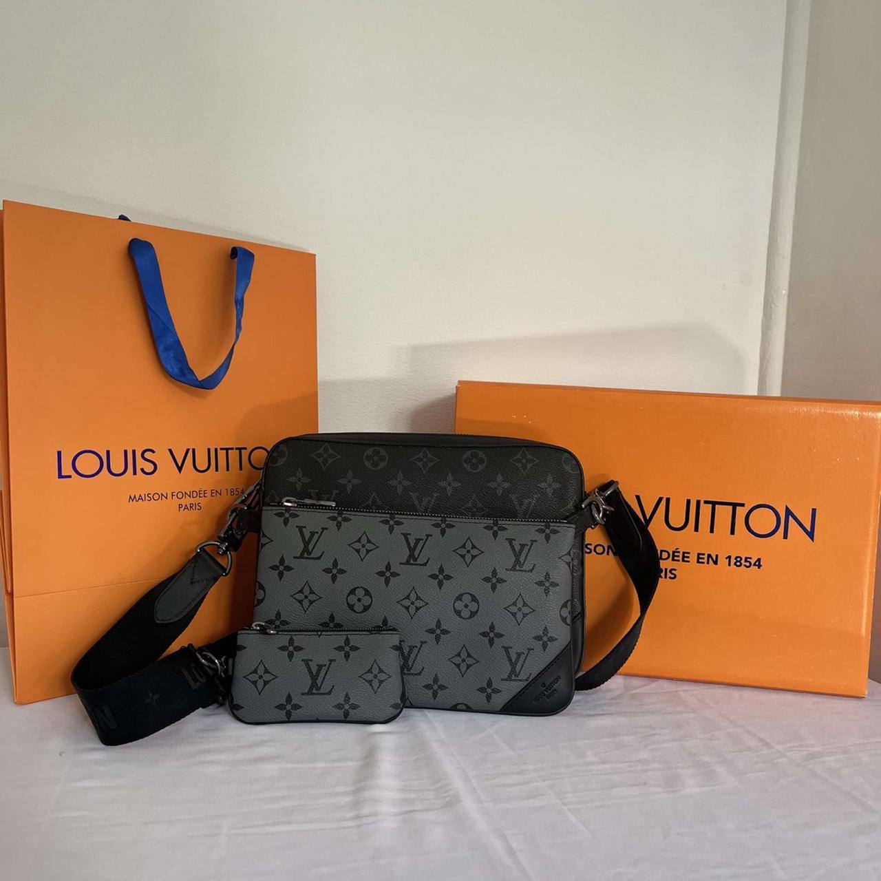 Louis Vuitton Trio Messenger Bag Monogram Eclipse... - Depop