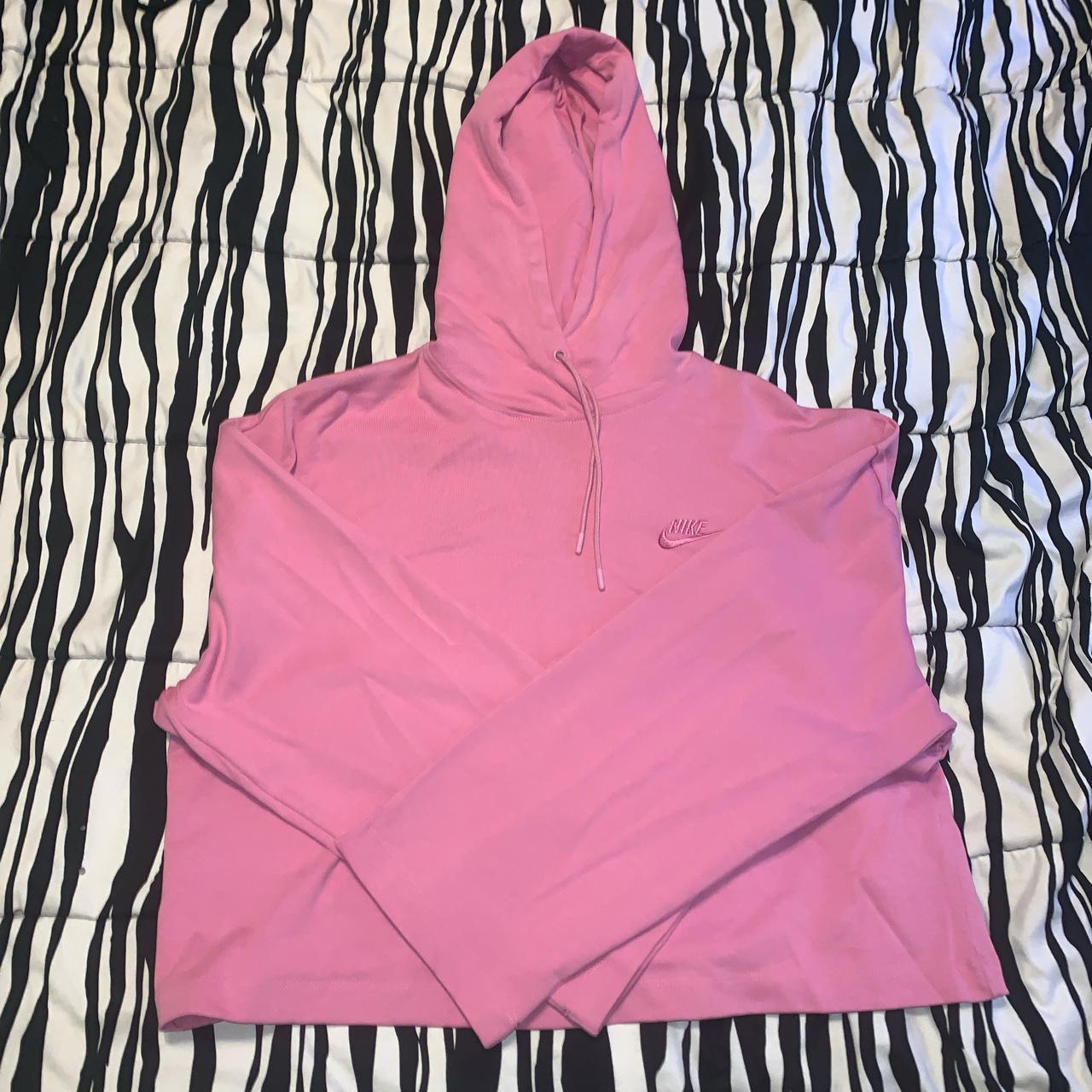 cropped pink nike hoodie