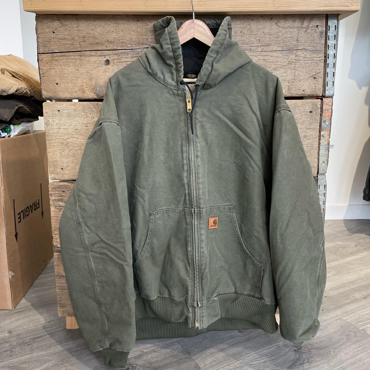 Vintage Carhartt Workwear Active Hooded Jacket in... - Depop