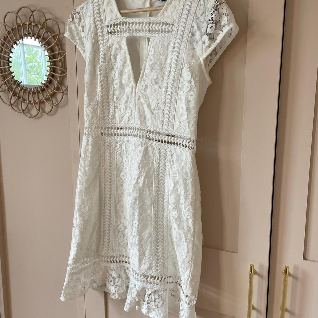 White Lace Dress. Pretty Little Thing. Size 10.... - Depop