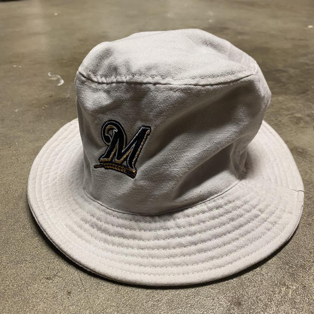 Y2K Milwaukee Brewers Bucket Hat - OS Beige bucket - Depop