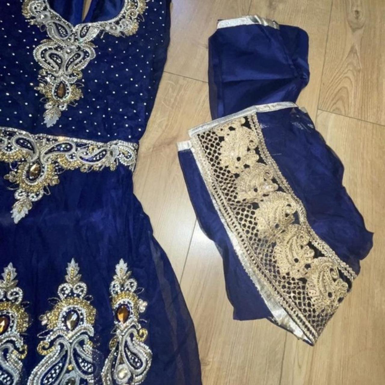 Women S Navy And Gold Dress Depop