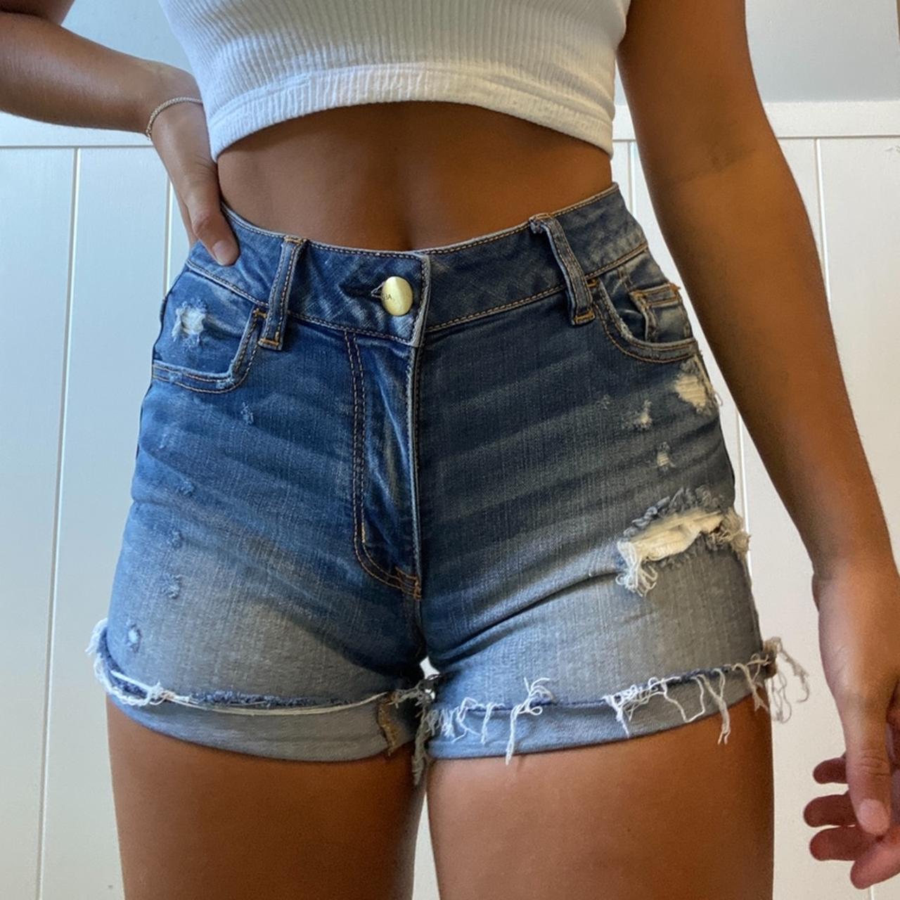 American Eagle jean shorts super stretch high