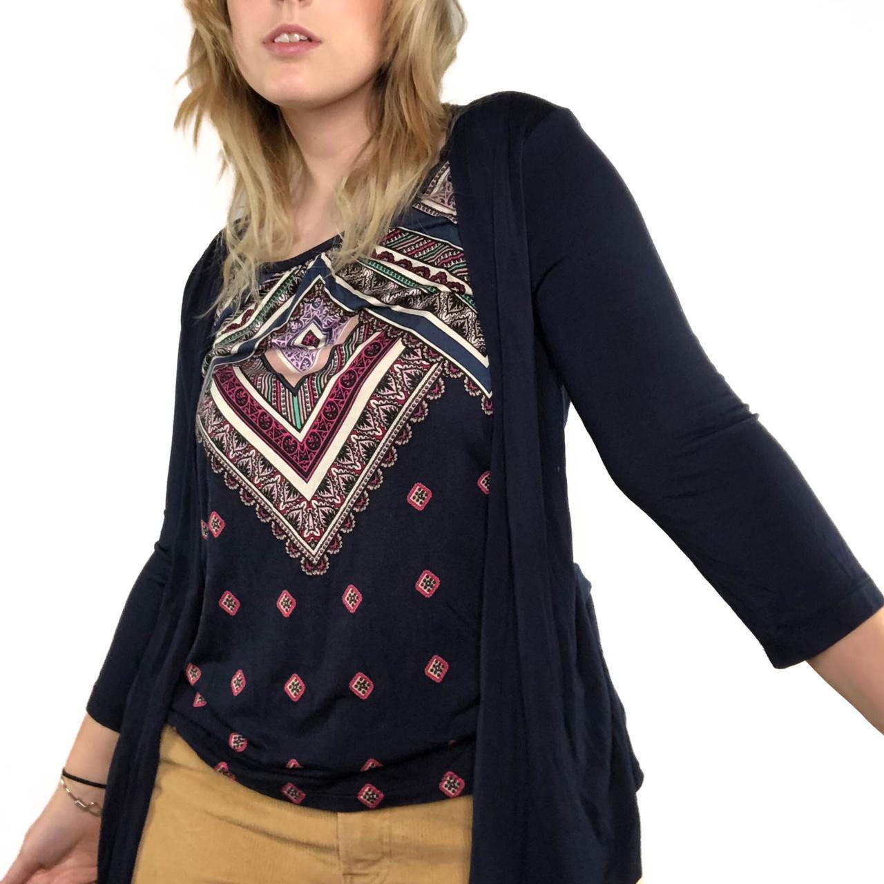 shirt with attached cardigan