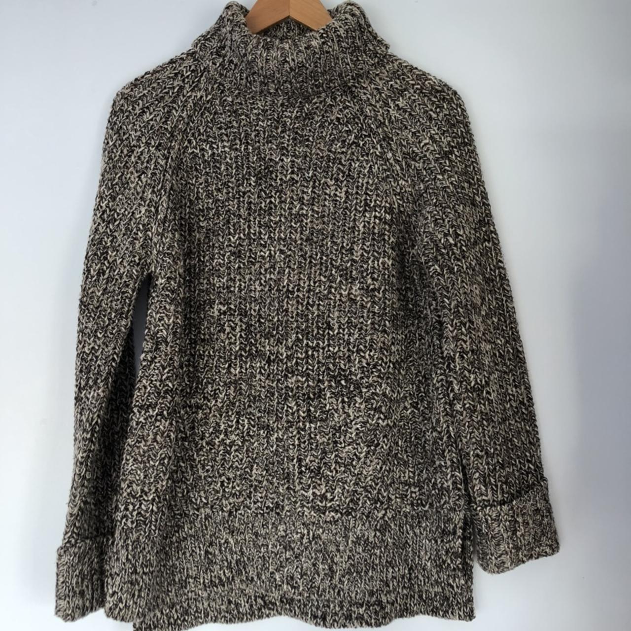 Topshop grey chunky roll neck jumper UK 12 fits... - Depop