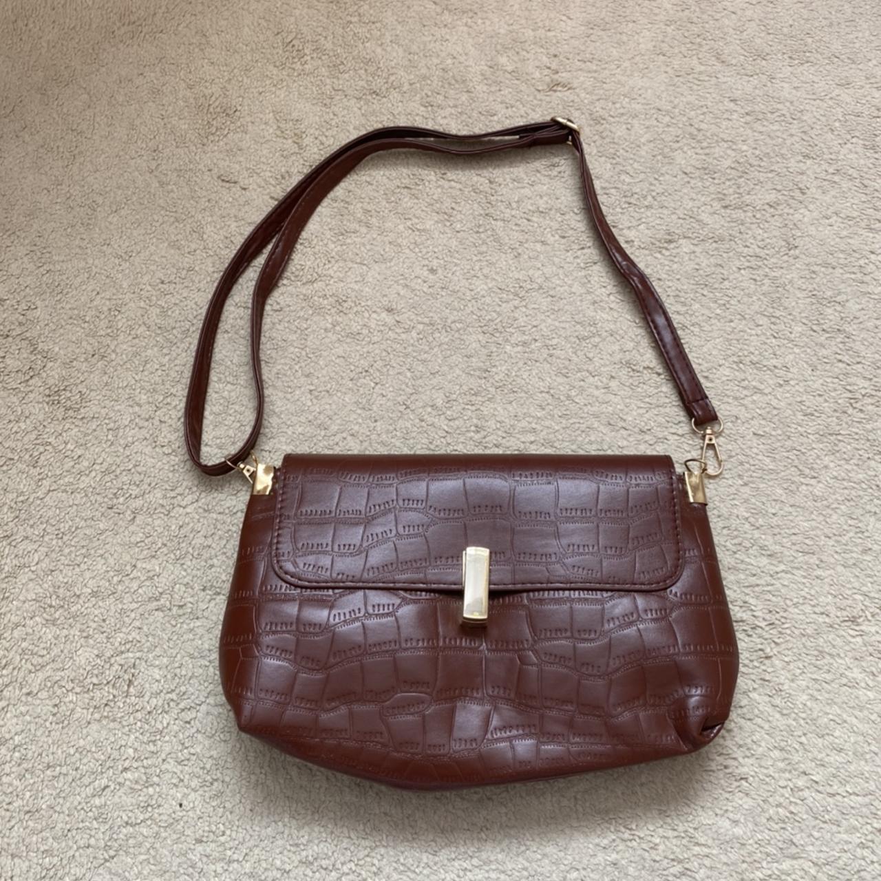 Shein brown bag with gold clasp - brand new, selling... - Depop