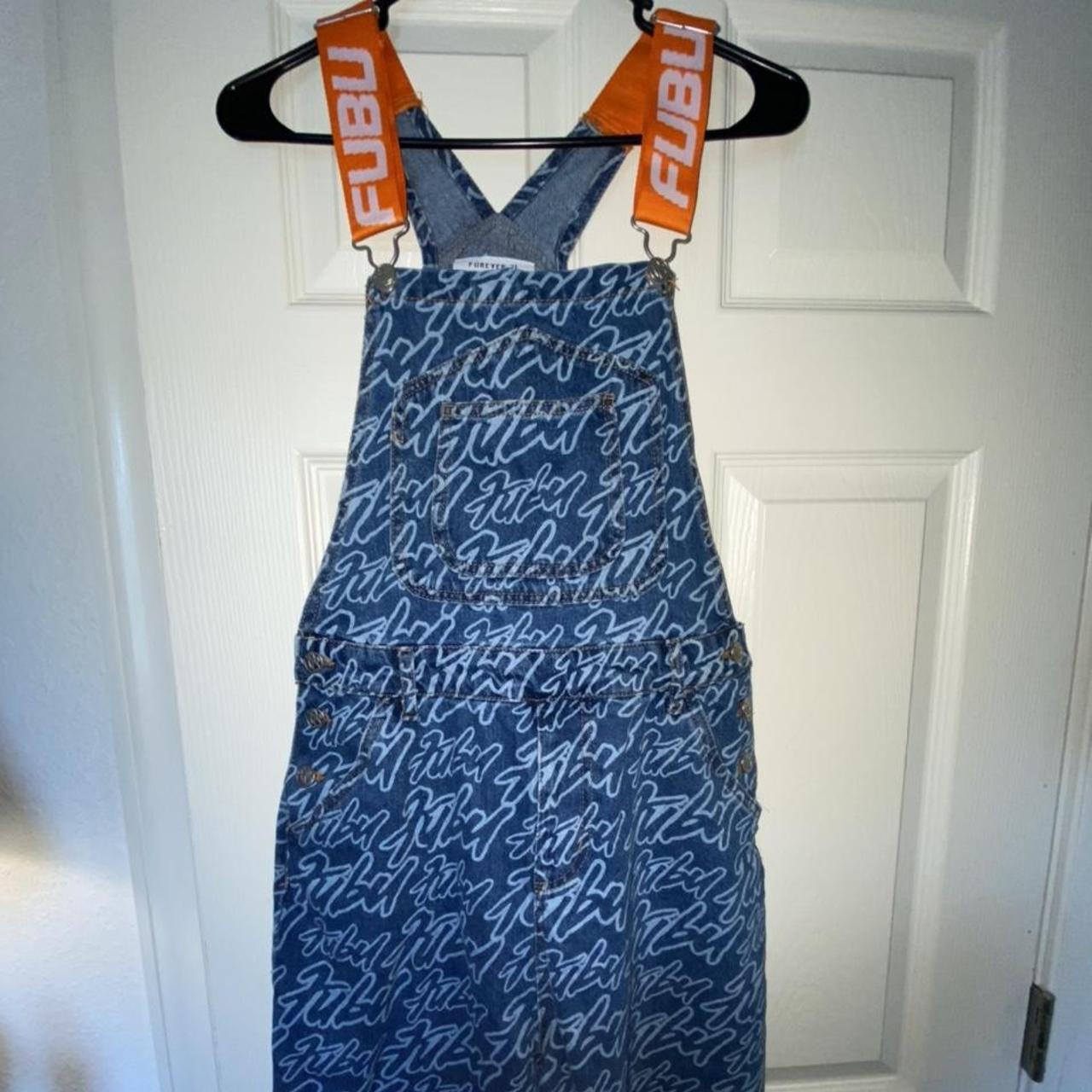 90s FUBU denim overalls! 💙 *Only worn once for | Depop