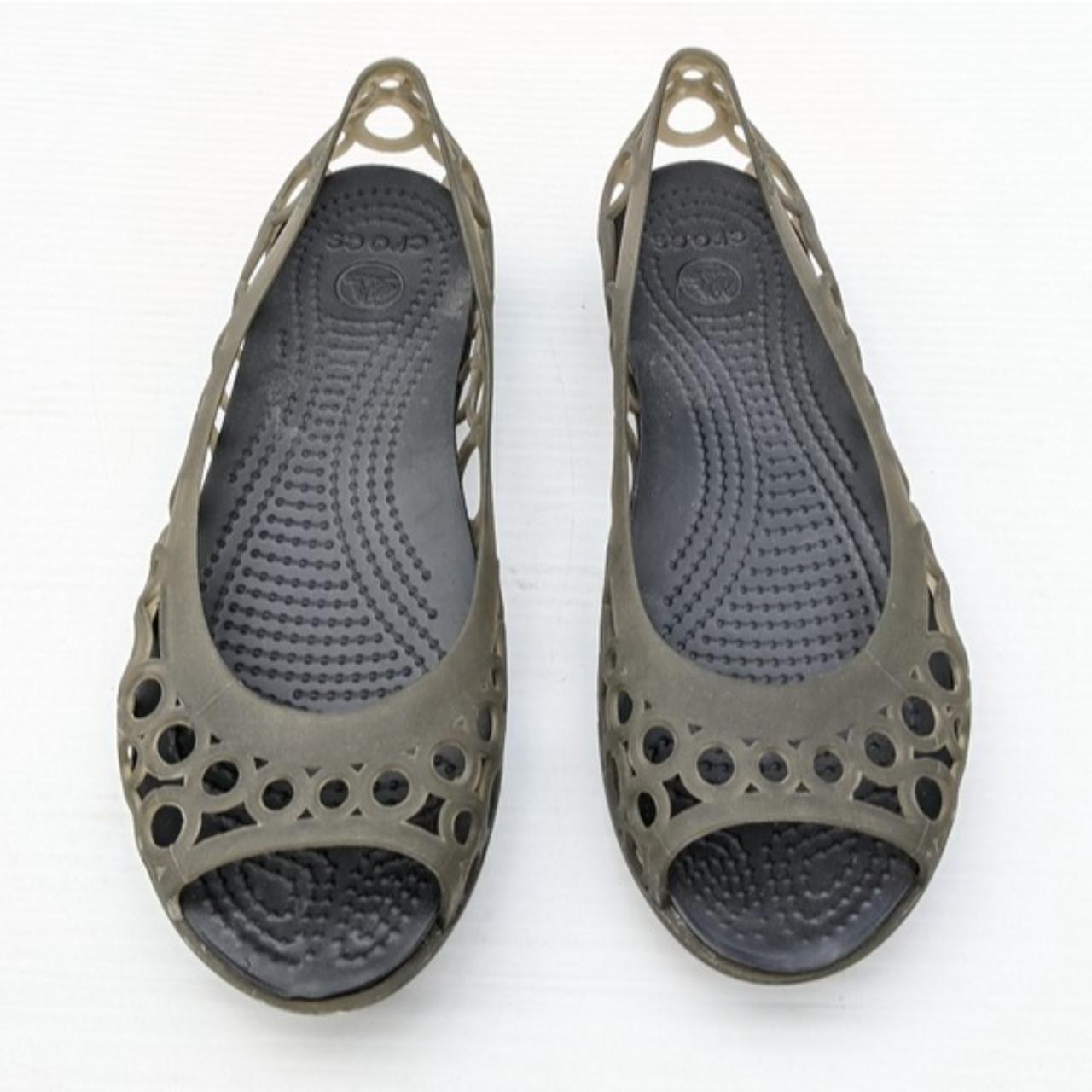 crocs peep toe flats