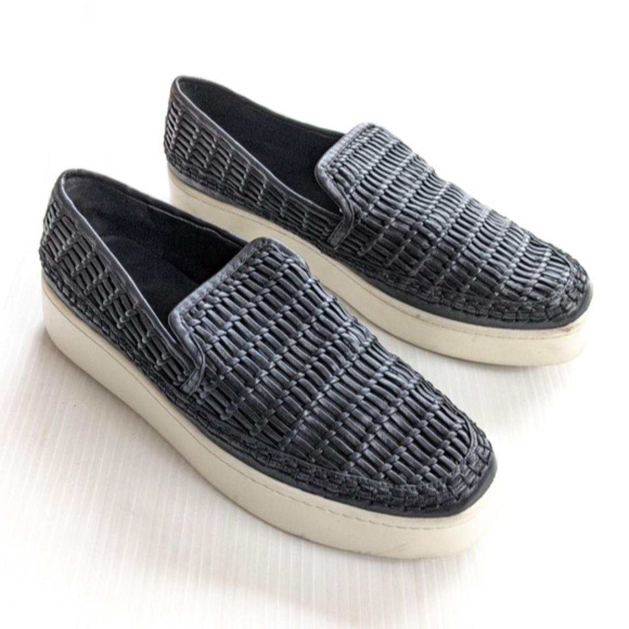 Vince stafford woven leather sneakers sale