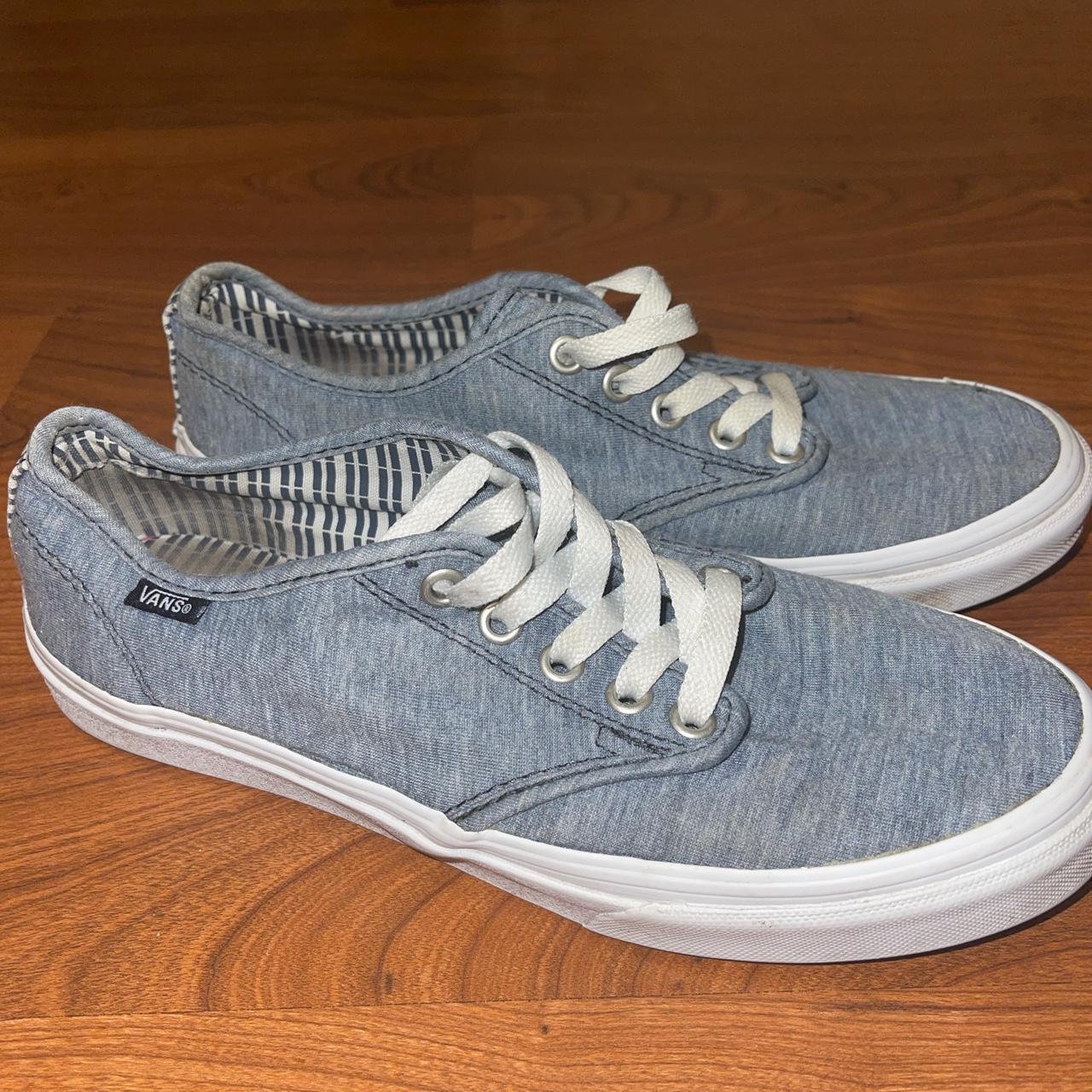 Vans shoes. They are blue vans with alittle stripe... - Depop