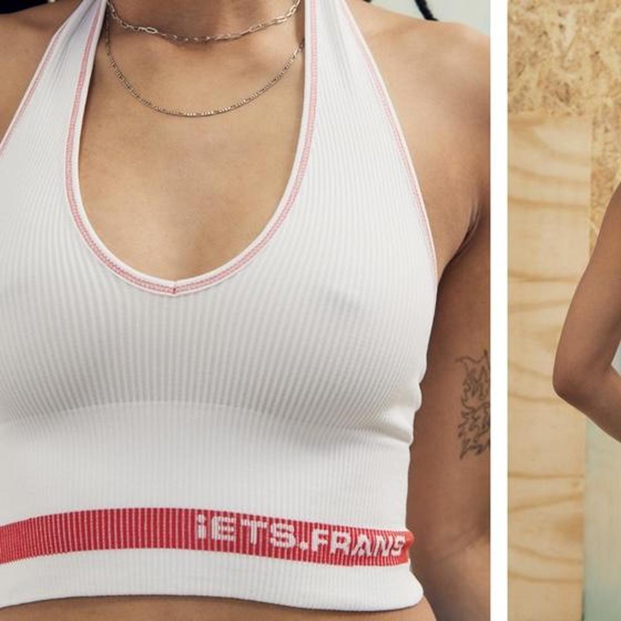 iets frans josie white halter neck top size s... Depop