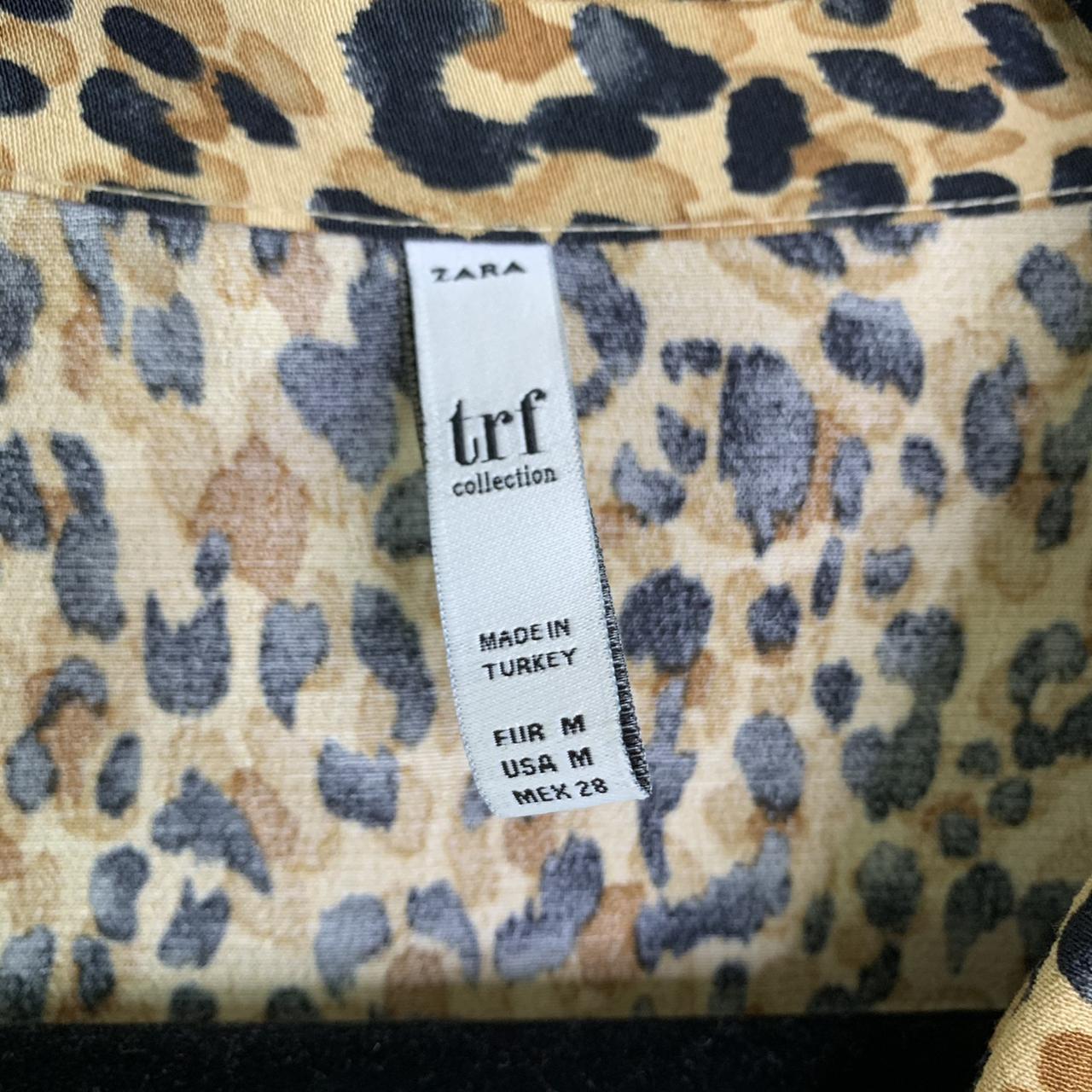 Zara cheetah print button up w/ pleats on front to... - Depop