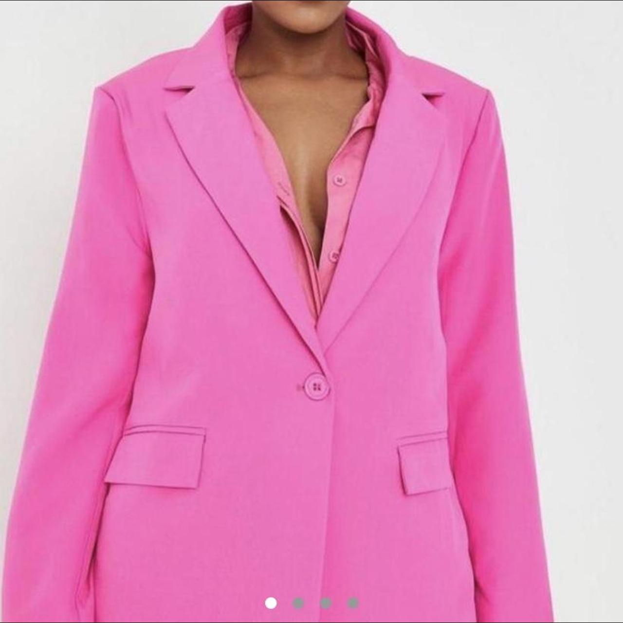 MISSGUIDED OVERSIZED NEON PINK BLAZER size 8