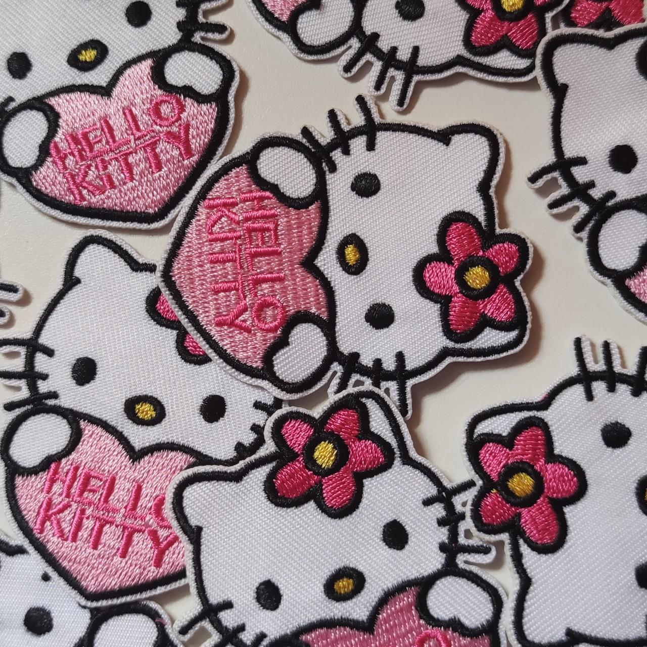 My aunt made me a bunch of hello kitty patches to - Depop