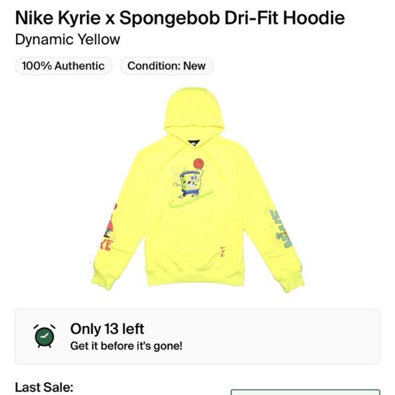 Nike Kyrie x Spongebob Dri Fit Hoodie Dynamic Yellow Depop