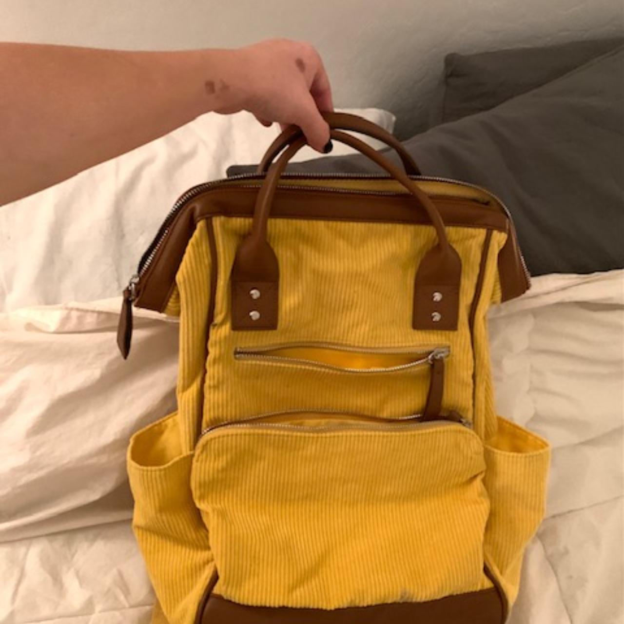 Wild Fable Yellow Corduroy Backpack. Like new,... - Depop