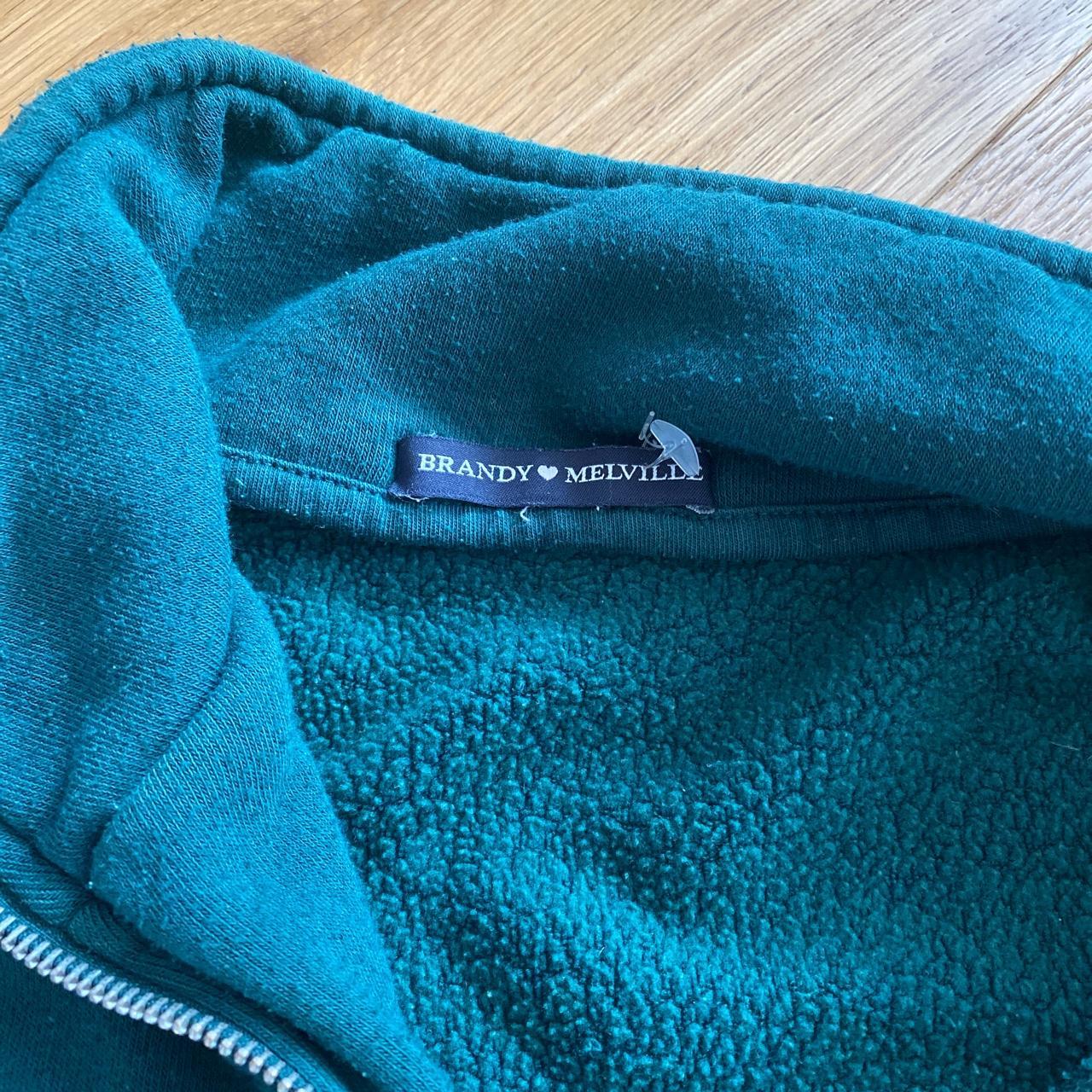 Brandy Melville Forest green Quarter zip jumper A... Depop