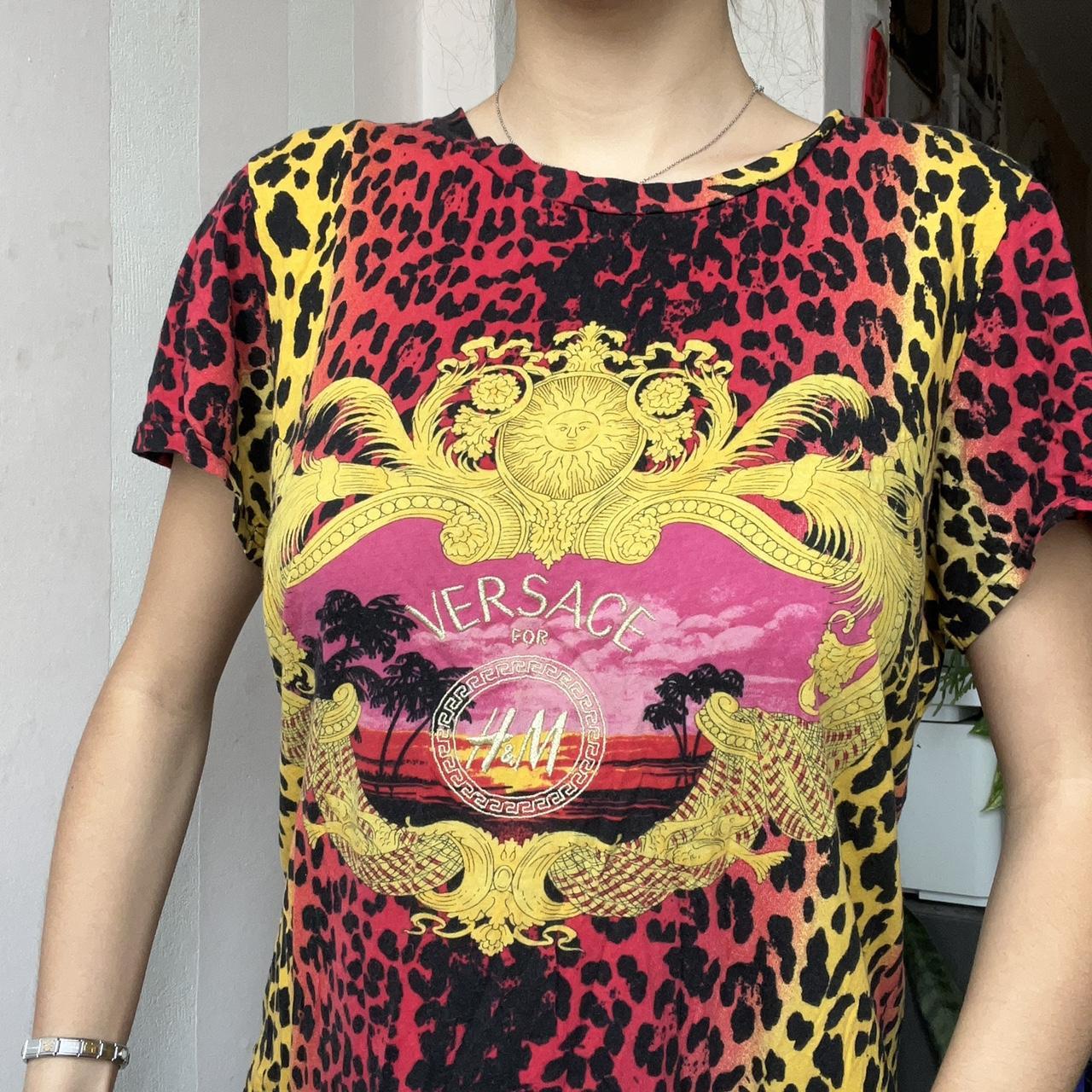 Versace x HM collaboration t-shirt with red/ yellow... - Depop
