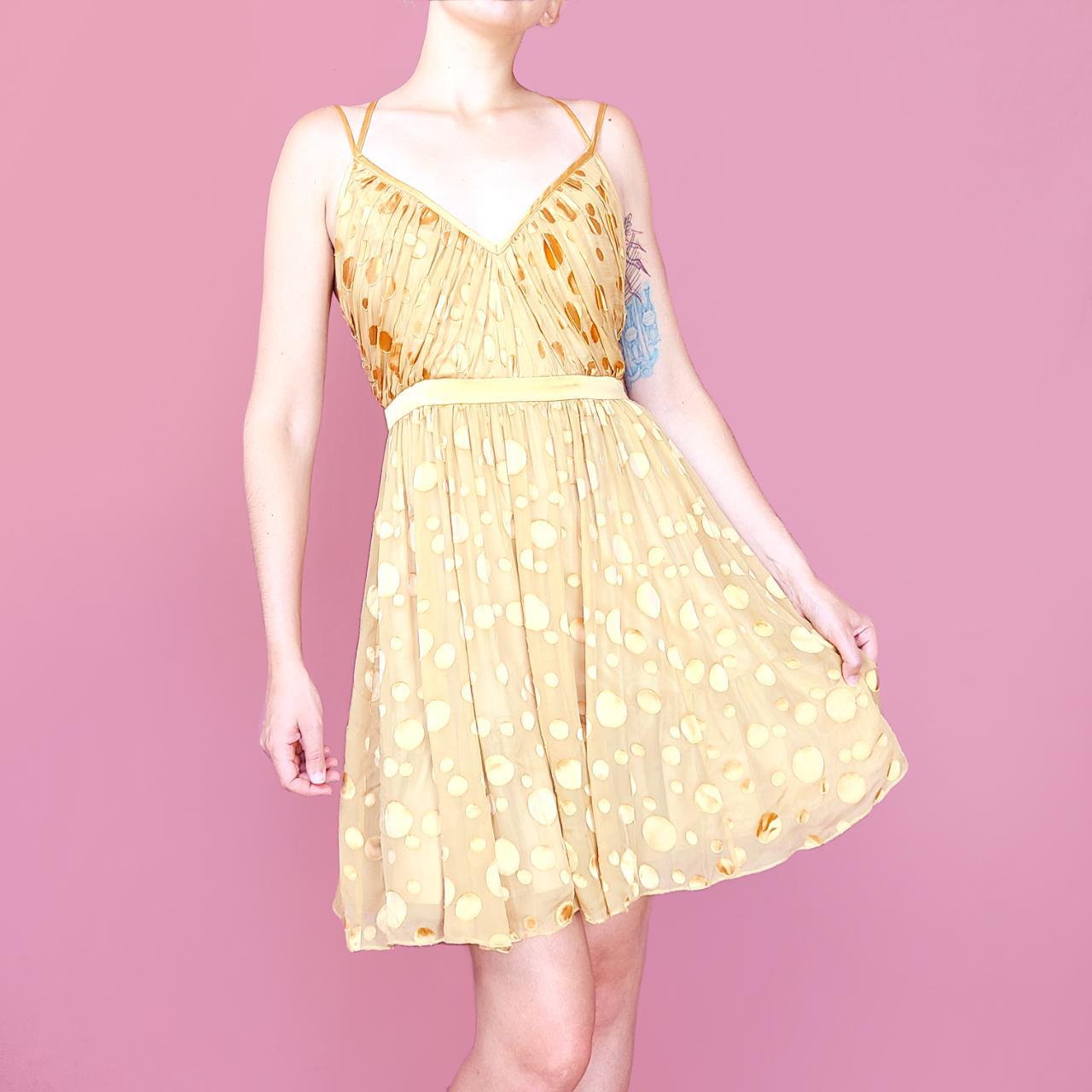 Wet Seal Women's Yellow and Gold Dress