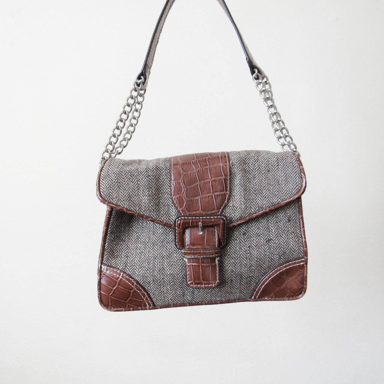 Buckle Structured Faux Leather Purse