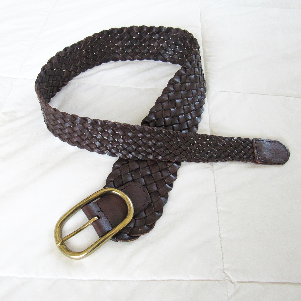 Braided Leather Belt Cognac Brown